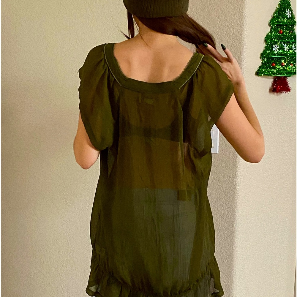 Sheer Dark Green Top